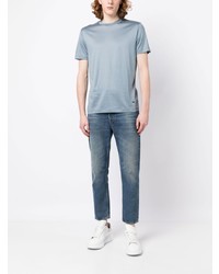 T-shirt à col rond bleu clair Emporio Armani