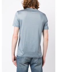 T-shirt à col rond bleu clair Emporio Armani