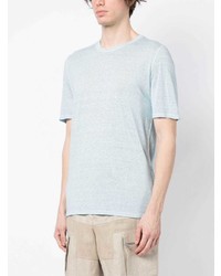 T-shirt à col rond bleu clair 120% Lino