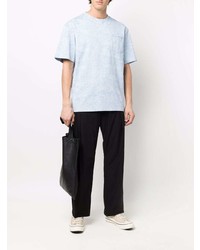 T-shirt à col rond bleu clair Feng Chen Wang