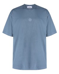 T-shirt à col rond bleu clair Stone Island