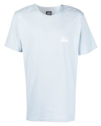 T-shirt à col rond bleu clair Stussy