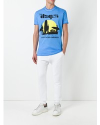 T-shirt à col rond bleu clair DSQUARED2