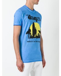 T-shirt à col rond bleu clair DSQUARED2