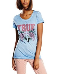 T-shirt à col rond bleu clair True Religion
