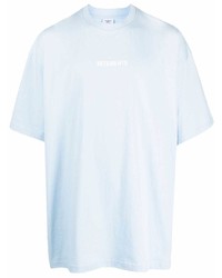 T-shirt à col rond bleu clair Vetements
