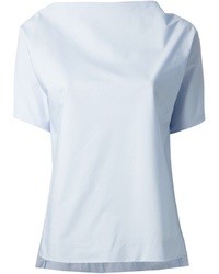 T-shirt à col rond bleu clair Vionnet