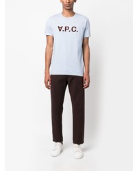 T-shirt à col rond bleu clair A.P.C.