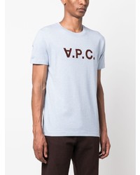 T-shirt à col rond bleu clair A.P.C.