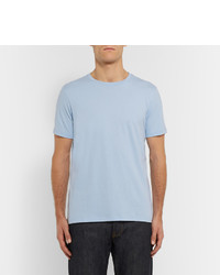 T-shirt à col rond bleu clair Club Monaco