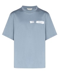 T-shirt à col rond bleu clair Zegna