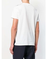 T-shirt à col rond bleu marine et blanc AMI Alexandre Mattiussi