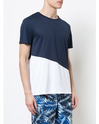 T-shirt à col rond bleu marine et blanc Onia