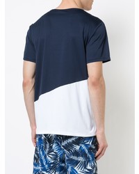 T-shirt à col rond bleu marine et blanc Onia