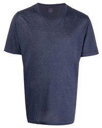 T-shirt à col rond bleu marine 120% Lino