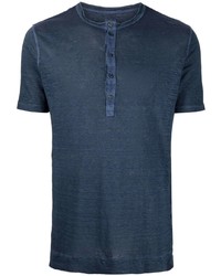 T-shirt à col rond bleu marine 120% Lino
