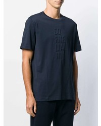 T-shirt à col rond bleu marine Corneliani