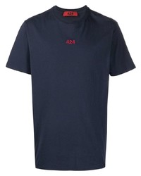 T-shirt à col rond bleu marine 424