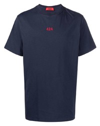 T-shirt à col rond bleu marine 424