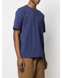 T-shirt à col rond bleu marine Stussy