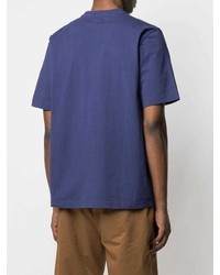 T-shirt à col rond bleu marine Stussy