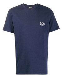 T-shirt à col rond bleu marine A.P.C.