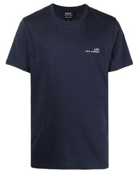 T-shirt à col rond bleu marine A.P.C.