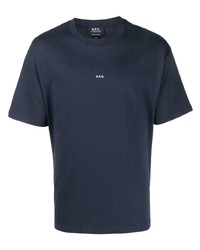 T-shirt à col rond bleu marine A.P.C.