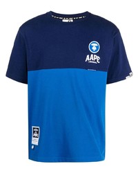 T-shirt à col rond bleu marine AAPE BY A BATHING APE