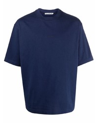 T-shirt à col rond bleu marine Acne Studios