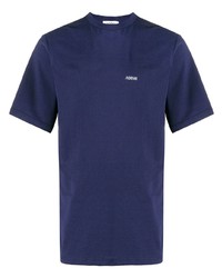 T-shirt à col rond bleu marine Adish