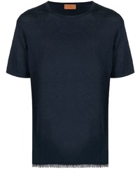 T-shirt à col rond bleu marine Alanui