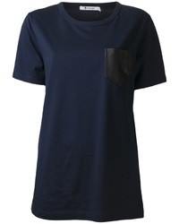 T-shirt à col rond bleu marine Alexander Wang