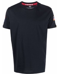T-shirt à col rond bleu marine Alpha Industries