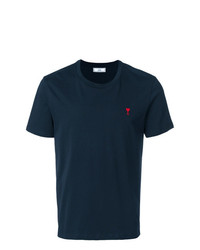 T-shirt à col rond bleu marine AMI Alexandre Mattiussi