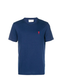 T-shirt à col rond bleu marine AMI Alexandre Mattiussi