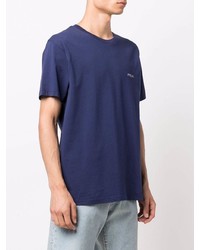 T-shirt à col rond bleu marine Maison Labiche