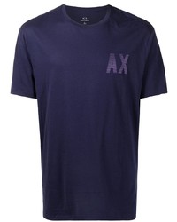 T-shirt à col rond bleu marine Armani Exchange