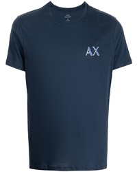 T-shirt à col rond bleu marine Armani Exchange