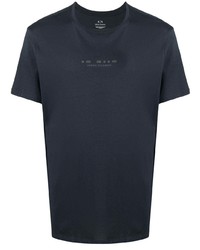 T-shirt à col rond bleu marine Armani Exchange