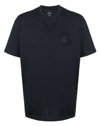 T-shirt à col rond bleu marine Armani Exchange