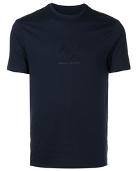 T-shirt à col rond bleu marine Armani Exchange