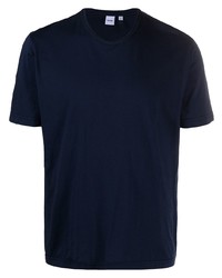 T-shirt à col rond bleu marine Aspesi