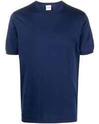 T-shirt à col rond bleu marine Aspesi