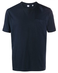 T-shirt à col rond bleu marine Aspesi