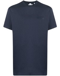 T-shirt à col rond bleu marine Aspesi