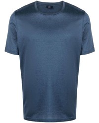 T-shirt à col rond bleu marine Barba
