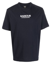 T-shirt à col rond bleu marine Barbour International
