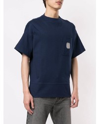 T-shirt à col rond bleu marine Cerruti 1881