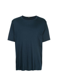 T-shirt à col rond bleu marine Bassike